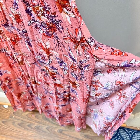 ntimately Free People One Step Ahead Floral Print Halterneck Maxi Dress - Size X - Picture 6 of 9